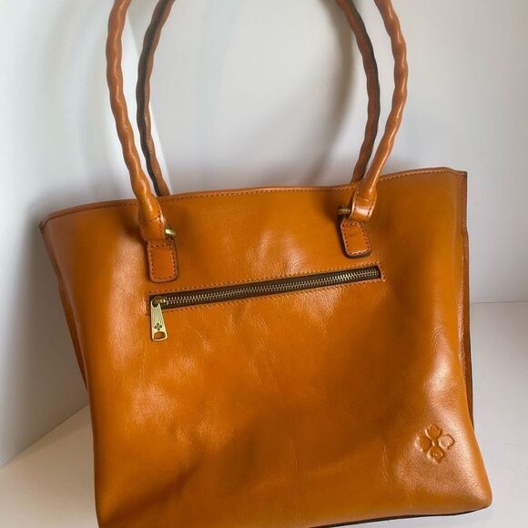 Patricia Nash Adeline Burnished Cutout Tooled Leather Cognac Tote - Picture 6 of 15